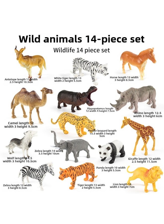 null - Children's Simulation Wild Animal Toy Hippo Rhino Camel Elephant Panda Model Hand-made Scene Ornament Set-Color:X-109 Zebra - Image 1