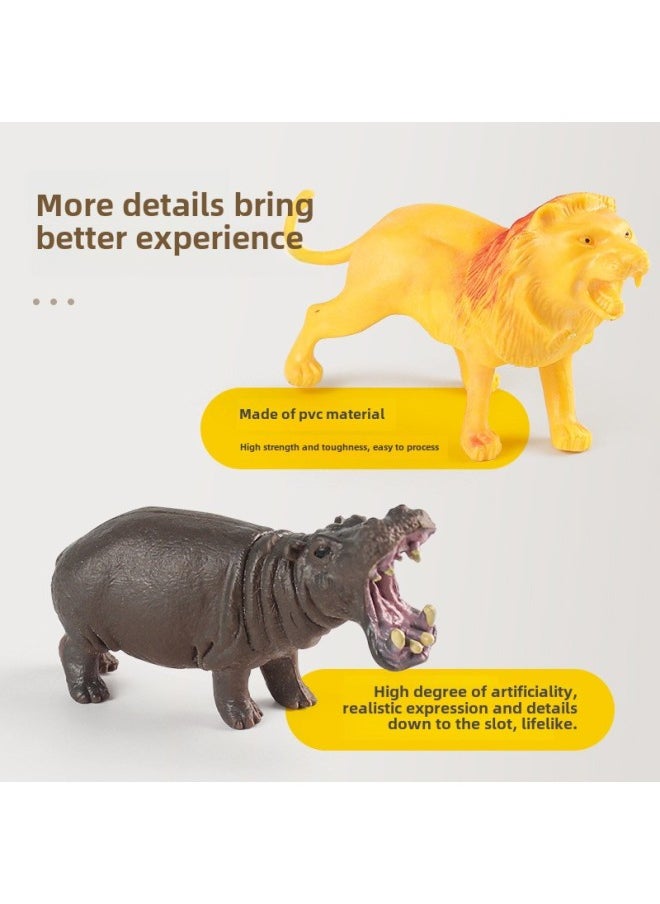 null - Children's Simulation Wild Animal Toy Hippo Rhino Camel Elephant Panda Model Hand-made Scene Ornament Set-Color:X-109 Zebra - Image 1