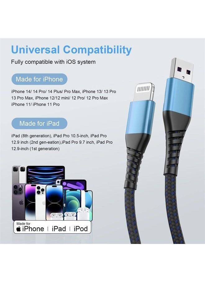 SMALLElectric Lightning Cable 3ft for Apple MFi Certified,2 PackiPhone Charger 3 feet Charging Cables, Fast iPhone USB Cord for iPhone 11/11Pro/11Max/ X/XS/XR/XS Max/8/7/6/5S/SE/iPad Mini Air(Blue) 