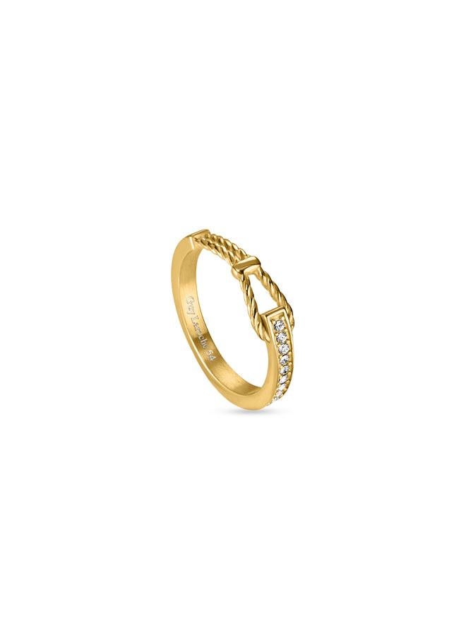 Guy Laroche Eleonore Yellow Gold Plated Stainless Steel Ring for Women, 54 - Image 1