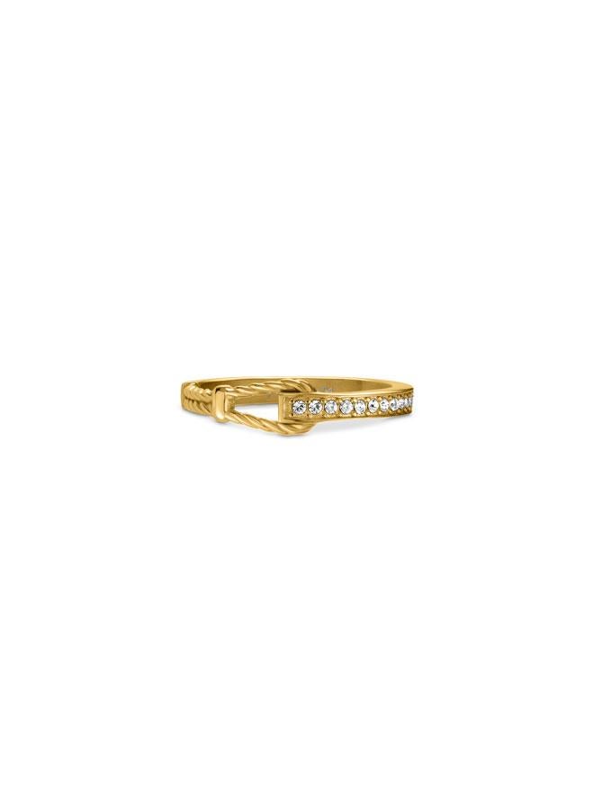 Guy Laroche Eleonore Yellow Gold Plated Stainless Steel Ring for Women, 54 - Image 2