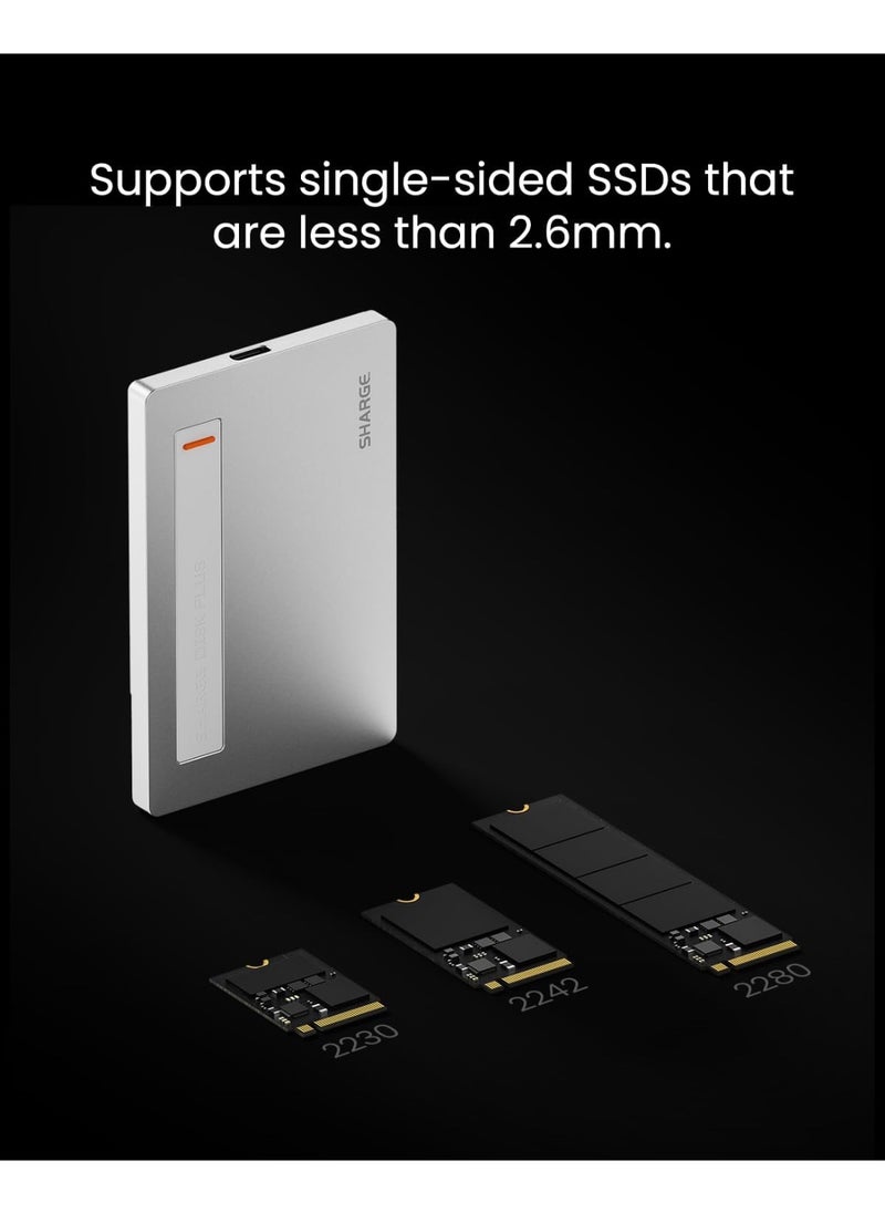 SHARGE - Sharge Disk Plus SSD Enclosure M.2 2280 NVMe, World's Thinnest 0.24" Enclosure 10Gbps USB C 3.2 Gen2, Aluminum Support up to 4TB(2230/2242 /2280 SSDs) for MacBook, iPhone 16 (SSD not Included) - Image 1