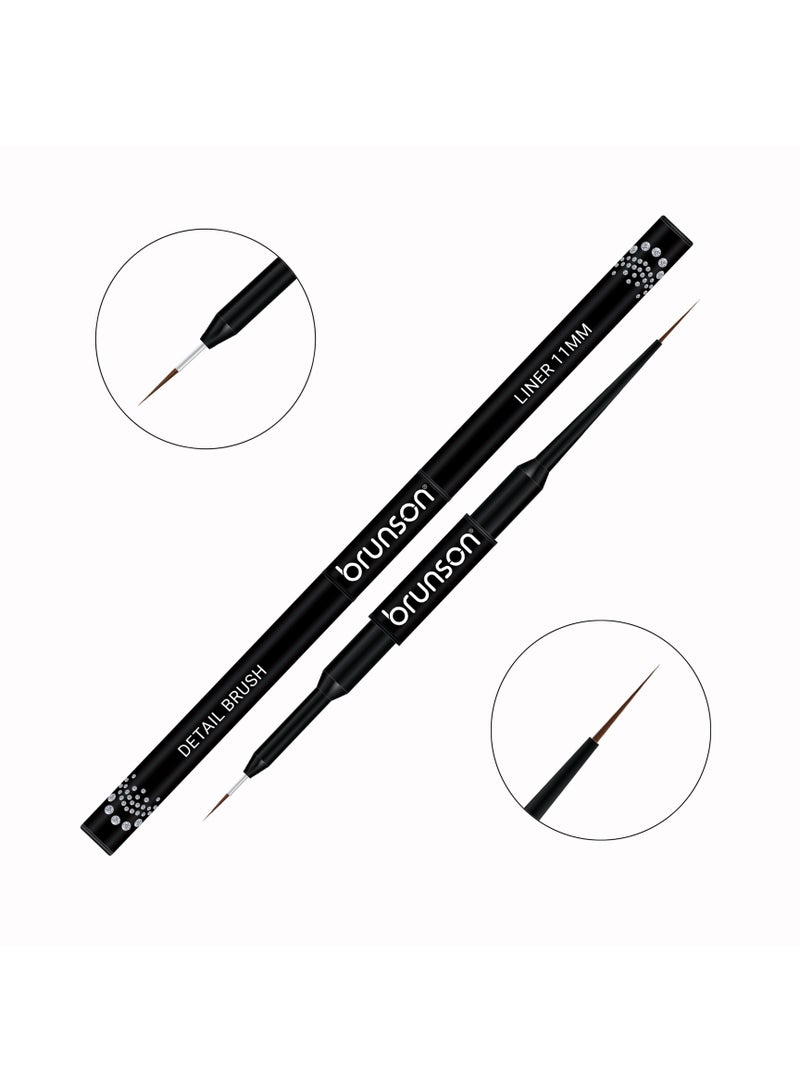 Nail Art Brush | Brunson 2-in-1 Dual Side | Detail & 11mm Liner Brush, Gel Polish & Gel Nail Art Brush, Nail Painting, Fine Detail, Nail Detailing, Nail Design, Fine Line, French Nail Art, Acrylic Nail Art, Manicure & Professional Nail Art Tools
