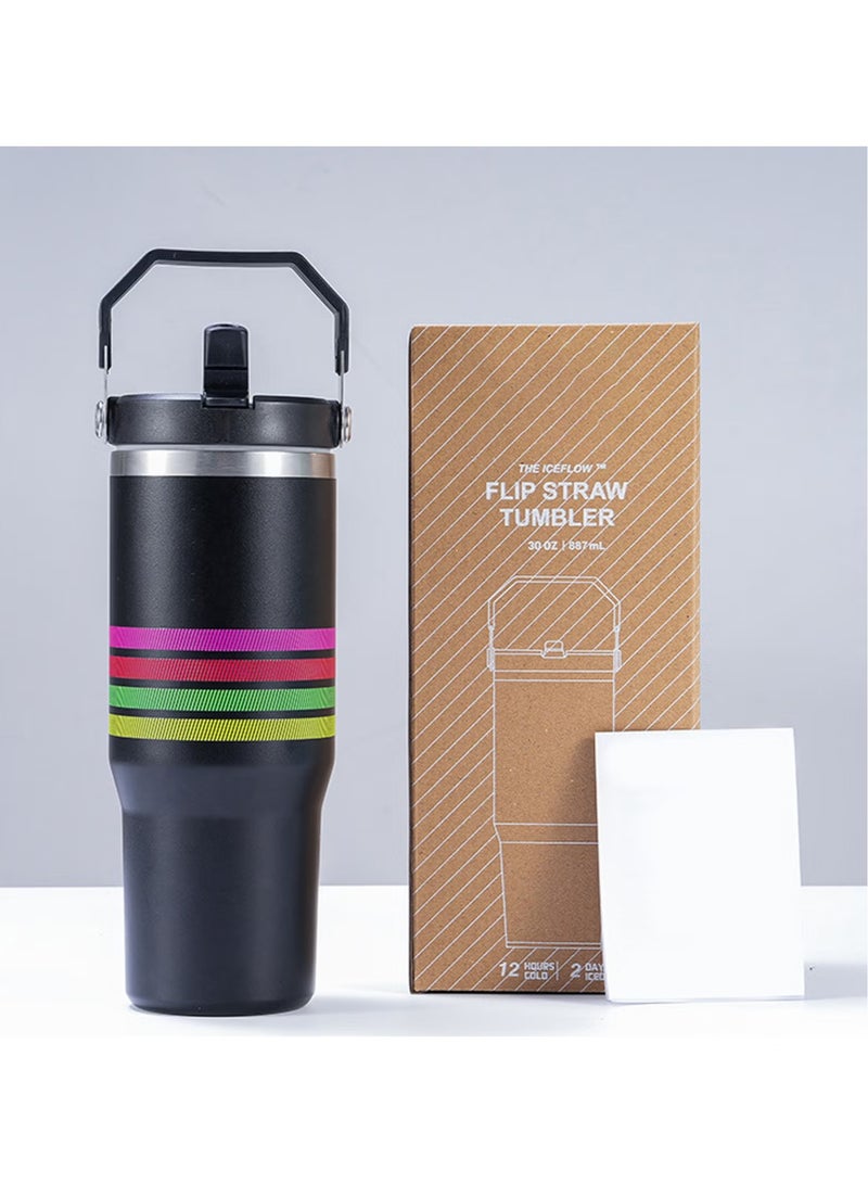 Stanley Quencher H2.0 FlowState Tumbler 30oz – Large Capacity Stainless Steel Vacuum Insulated Mug with Leak-Resistant Lid, Reusable Straw & Handle – Thermal Travel Cup for Hot or Cold Drinks – Ideal for Water, Iced Tea, Coffee, Protein Shakes – Portable, Eco-Friendly Cup for Office, Gym, Car, or Outdoor Use - Image 3