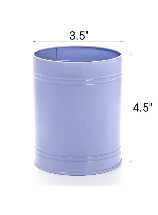 Tlence 9 Pack Metal Pen Holder, Desktop Colored Pencil Cup, Multifunctional Makeup Brush Organizer, Stationary Supplies Container Pail Bucket for Office School Classroom Crafts, 3.5 x 4.5 Inch - Image 2