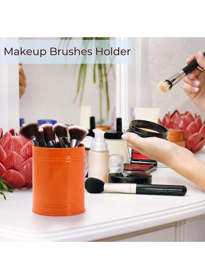 Tlence 9 Pack Metal Pen Holder, Desktop Colored Pencil Cup, Multifunctional Makeup Brush Organizer, Stationary Supplies Container Pail Bucket for Office School Classroom Crafts, 3.5 x 4.5 Inch - Image 5