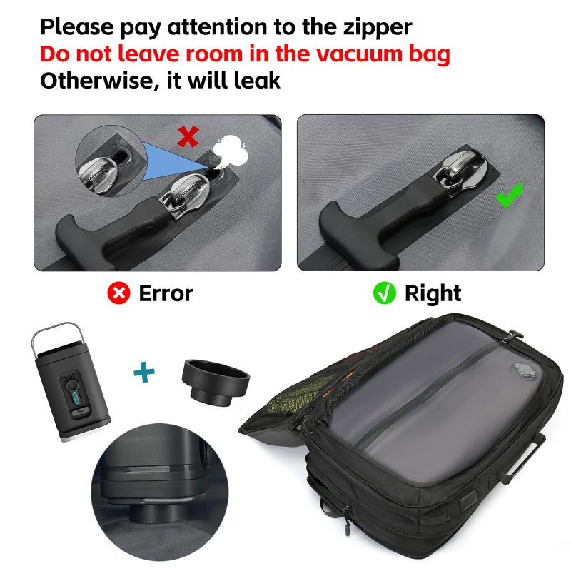 TANGCORLE Vacuum Compression Backpack with Pump, Extra Large Capacity 45L Expandable Travel Backpack, Water Resistant 17.3" Laptop Backpack with USB Charging Port for Men & Women - Image 4