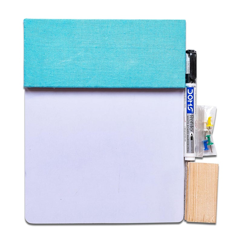 IVEI Combination Board-Pin Board And White Board Combo-Dry Erase Board-Bulletin Board-Wall Hanging Dual White Board & Pin Board For Kids Study Room, Office, School, Home-Blue-Engineered Wood - Image 1