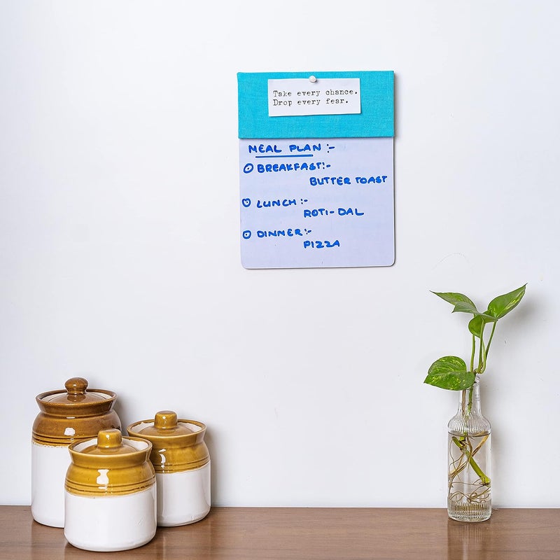 IVEI Combination Board-Pin Board And White Board Combo-Dry Erase Board-Bulletin Board-Wall Hanging Dual White Board & Pin Board For Kids Study Room, Office, School, Home-Blue-Engineered Wood - Image 4