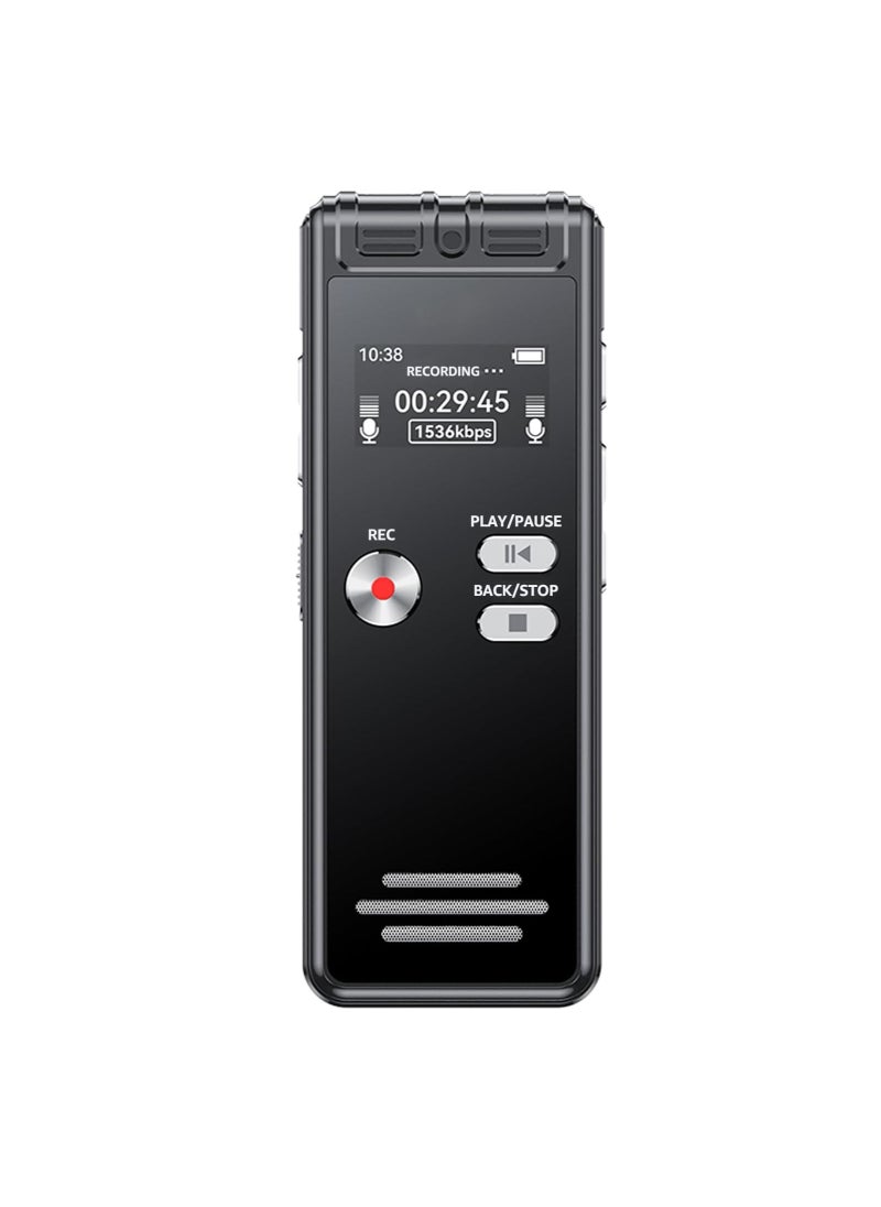 Generic Voice Recorder Device, Audio Recorder With Playback, Compact And Portable MP3 Player With Password Protection, Voice Activated Recorder For Lecture Meetings Class, (1pc, 64GB)  - Image 1