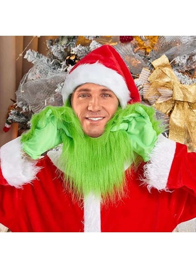 قفازات قزم عيد الميلاد، قفازات زي الوحش الأخضر، قفازات عيد الميلاد المضحكة والغامضة، سانتا كلوز فروي للرجال والنساء البالغين، زينة - Image 5