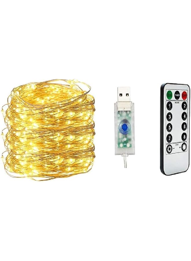 The Bros LED Fairy String Lights, Waterproof Copper Wire String Lights, 8 Modes 66 Feet 200 LED with Remote Control, for Garden Home Party Wedding Festival Decorations, Warm White  - Image 3