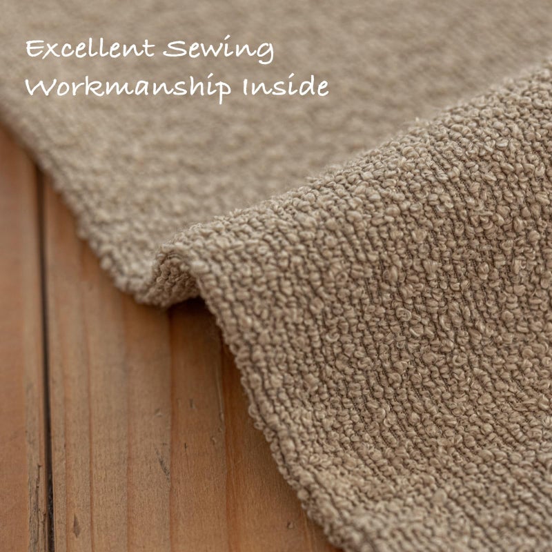 GEEORY Decorative Throw Pillow Covers 20x20 Inch Pack of 2,Textured Boucle Neutral Cushion Cases for Bed Couch Sofa, Accent Modern Farmhouse & Minimalist Home Decor (Oatmeal Beige) GE03-20 - Image 2