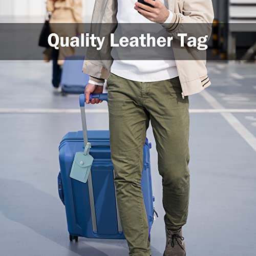 VANTOO Kevancho Leather Smart Luggage Tags for Men Women, Suitcase Labels Baggage Tote Bag Tag ID Tags with Full Back Privacy Cover for Carnival Cruise Ships, Travel Accessories Tags Set of 2 PCS (Blue) - Image 3