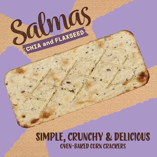 Sanissimo Salmas Chia  Flaxseed 40 Packs of 3 Crackers Oven Baked Corn Crackers Gluten Free NonGMO Kosher Certified - Image 5