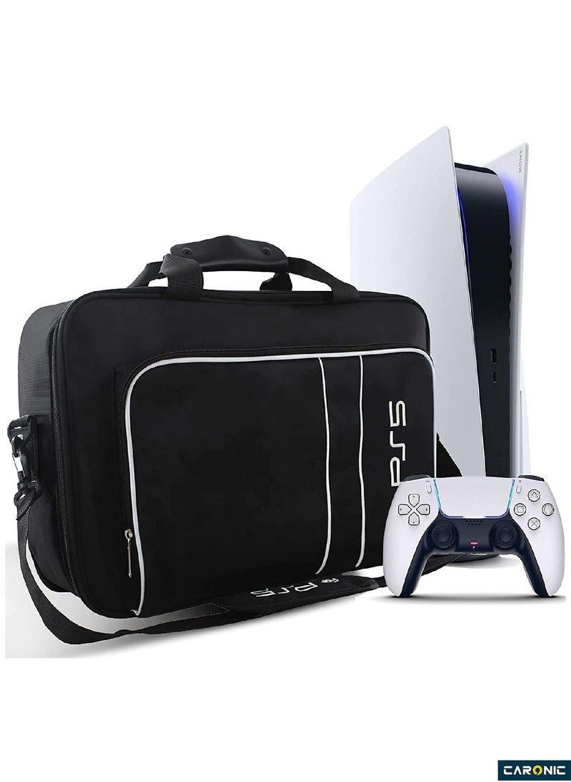 CARONIC Storage Bag Travel Protective Case Handbag Shoulder compatible With PS5 Console Storage Package  - Image 1