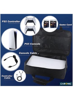 CARONIC Storage Bag Travel Protective Case Handbag Shoulder compatible With PS5 Console Storage Package  - Image 4