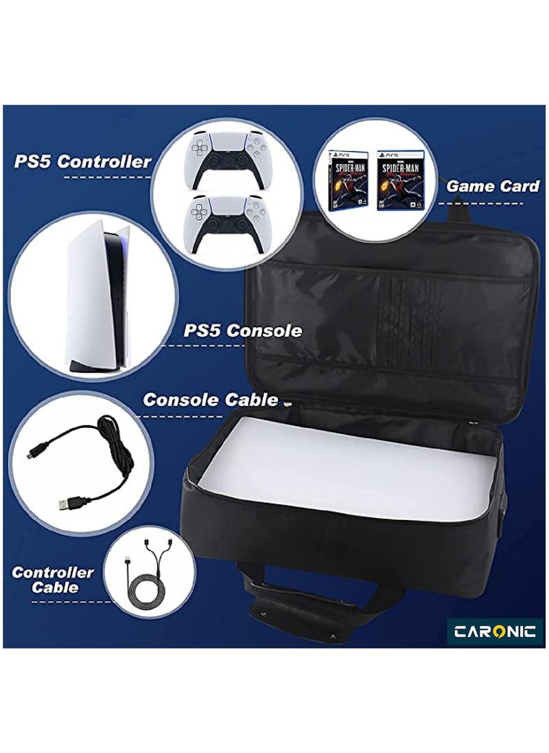 CARONIC Storage Bag Travel Protective Case Handbag Shoulder compatible With PS5 Console Storage Package  - Image 4