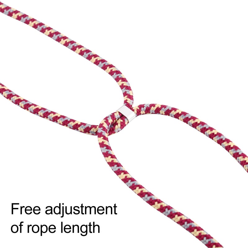 BURAQ Case Cover For iPhone 15 Pro Transparent Acrylic Airbag Shockproof Phone Protective Case with Lanyard(Rose Purple) - Image 4