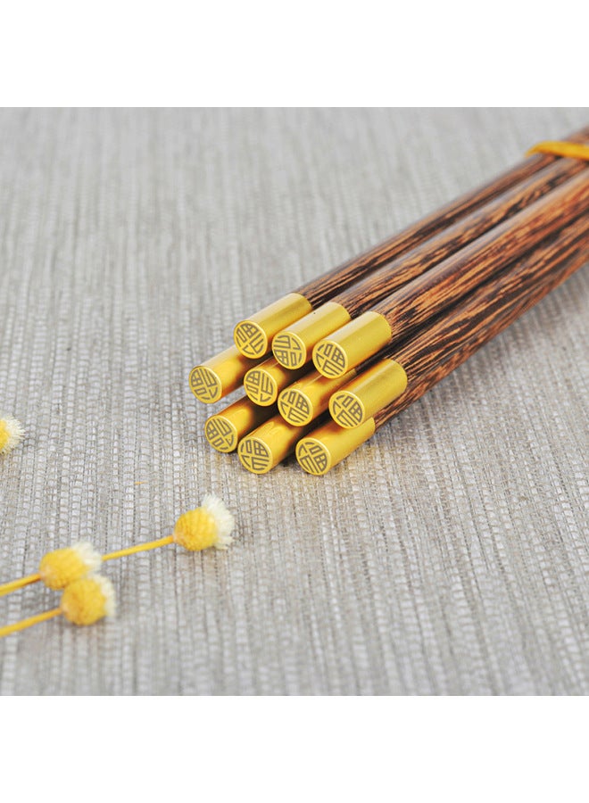 18/21cm Children's Chopsticks Chicken Wings Wooden Chopsticks Red Sandalwood Chopsticks Solid Wood Household Children's Chopsticks Fu Chopsticks Garden-Color:21cm Round Top Fu  - Image 1