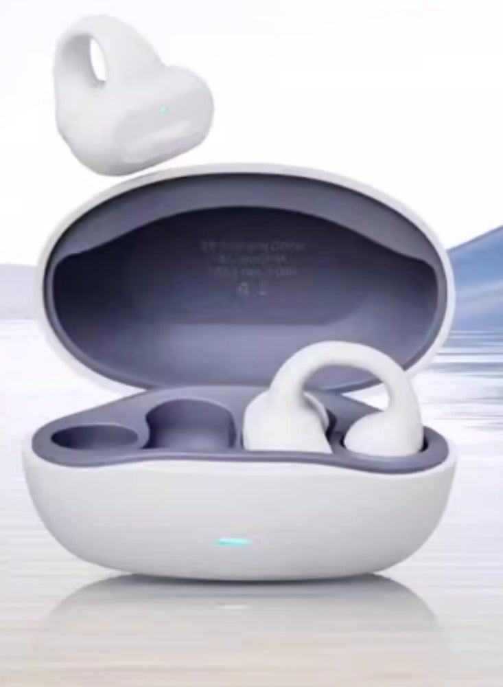 Bone Conduction Bluetooth Earphones With Gas Sensing, True Wireless Motion, No in Ear Clip Type Excellent Edition: White - Image 1