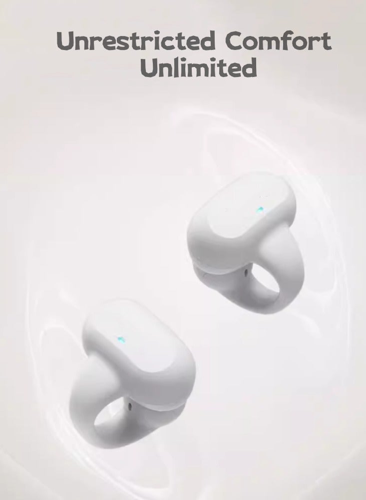Bone Conduction Bluetooth Earphones With Gas Sensing, True Wireless Motion, No in Ear Clip Type Excellent Edition: White - Image 3