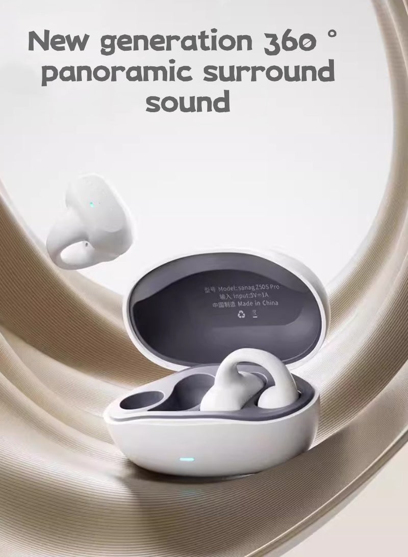 Bone Conduction Bluetooth Earphones With Gas Sensing, True Wireless Motion, No in Ear Clip Type Excellent Edition: White - Image 2