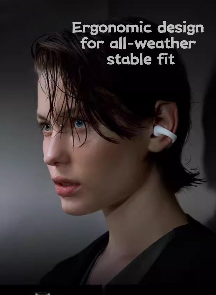 Bone Conduction Bluetooth Earphones With Gas Sensing, True Wireless Motion, No in Ear Clip Type Excellent Edition: White - Image 5