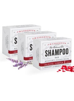 J·R·LIGGETT'S J·R·LIGGETT'S Shampoo Bar, Original Formula - Supports Strong and Healthy Hair - Nourish with Antioxidants and Vitamins - Detergent and Sulfate-Free - Set of Three 3.5 Ounce Bars 