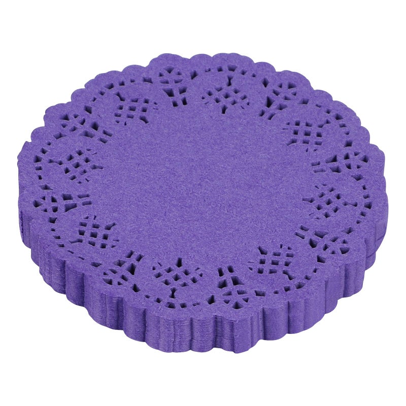 DECORA 35inch Round Colorful Paper Lace Doilies Wedding Tableware DecorationPack of 100