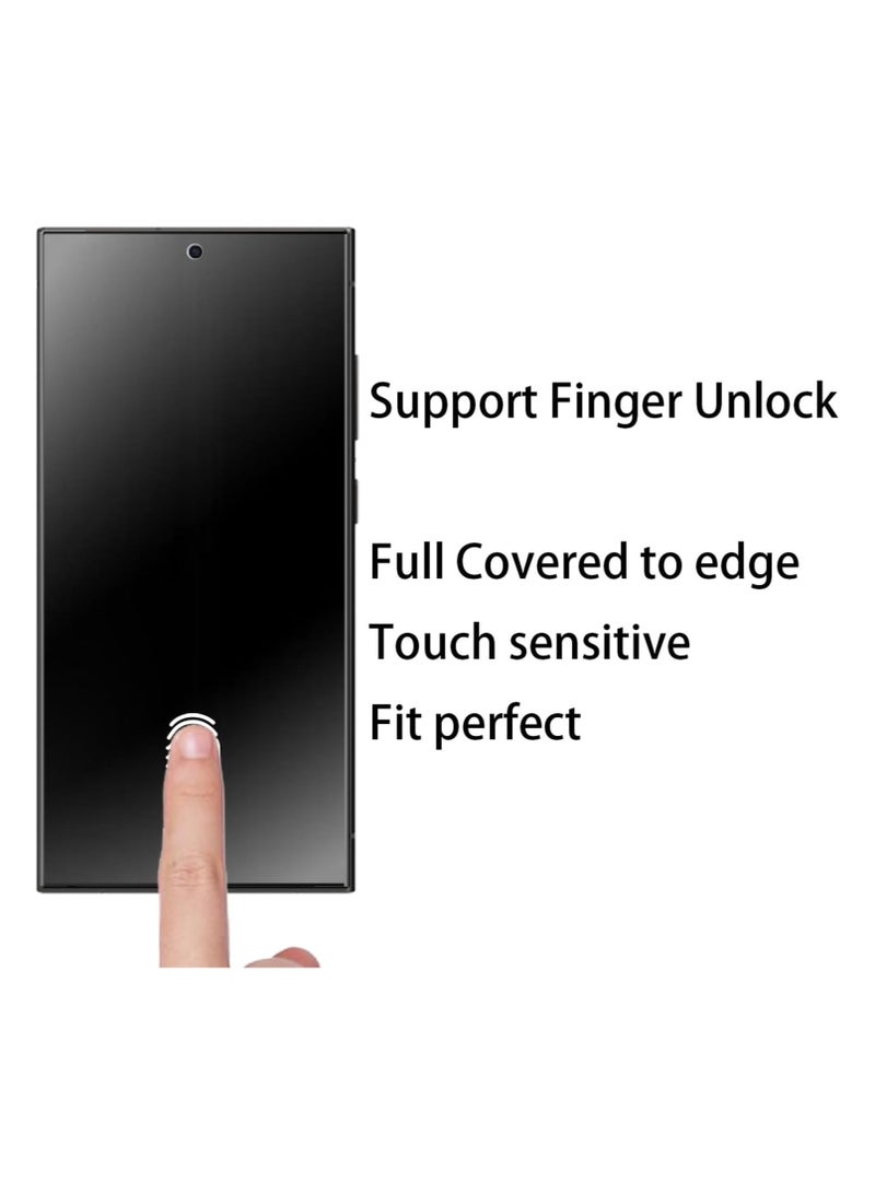 FARROBIZZ 2 Pack Matte Privacy Tempered Glass for Samsung Galaxy S24 Ultra Anti-glare Anti-Spy Screen Protector Anti-Peeping Film Support Finger Unlock 6.8 inch