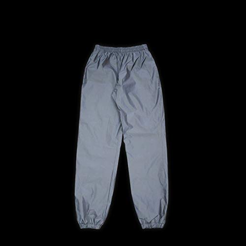LZLRUN Reflective Pants Men Brand Hip Hop Dance Fluorescent Trousers Casual Harajuku Night Sporting Jogger Pants Gray (L) - Image 4