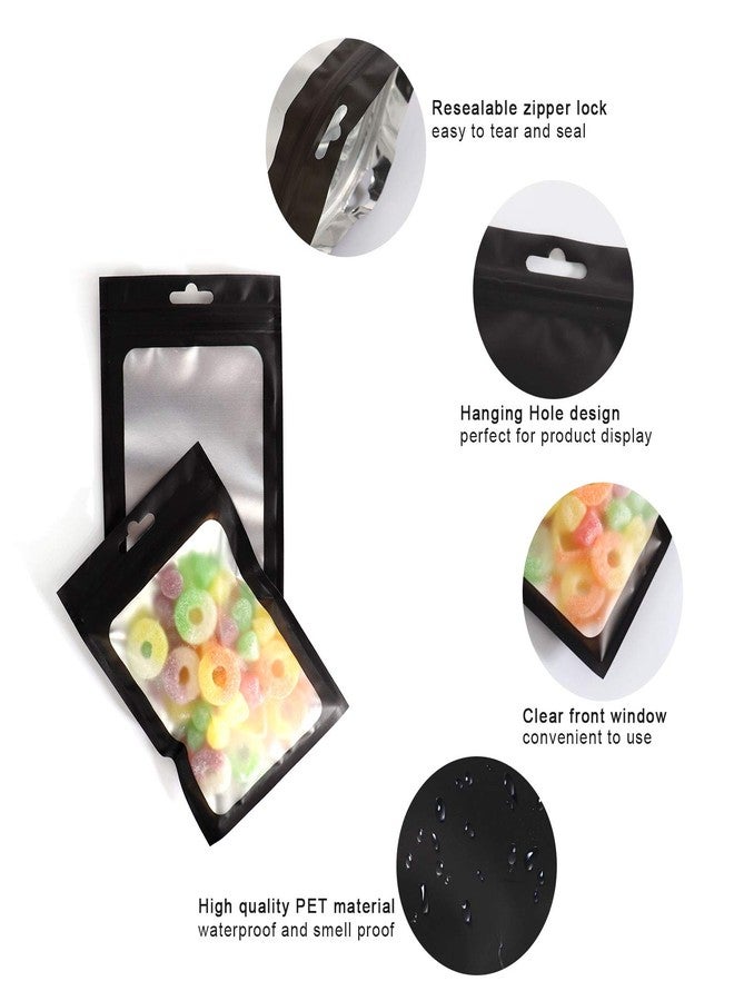 Bezall 100Pcs Mini Resealable Mylar Bags with Window, Smell Proof Zip Lock Food Storage Bags Foil Pouch for Packaging Small Business Candy Sample Jewelry (Black, 3x4.7 Inches) - Image 3