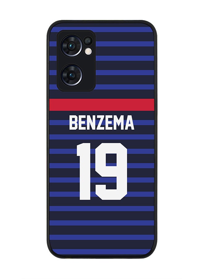 Stylizedd Rugged Black edge case for Oppo Find X5 Lite, Slim fit Soft Case Flexible Cover - Football Team - France, Player Name - Benzema - Image 1