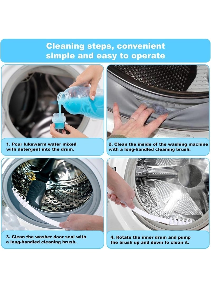 LuckyNov 6 Pcs Washing Machine Cleaning Brush Kits Crevice Cleaning Brush, Front Load Washer Cleaner Tools Accessories Long Handle Gap Hard Bristle Cleaning Supplies for Tight Spaces and Washer Rubber Seal - Image 3