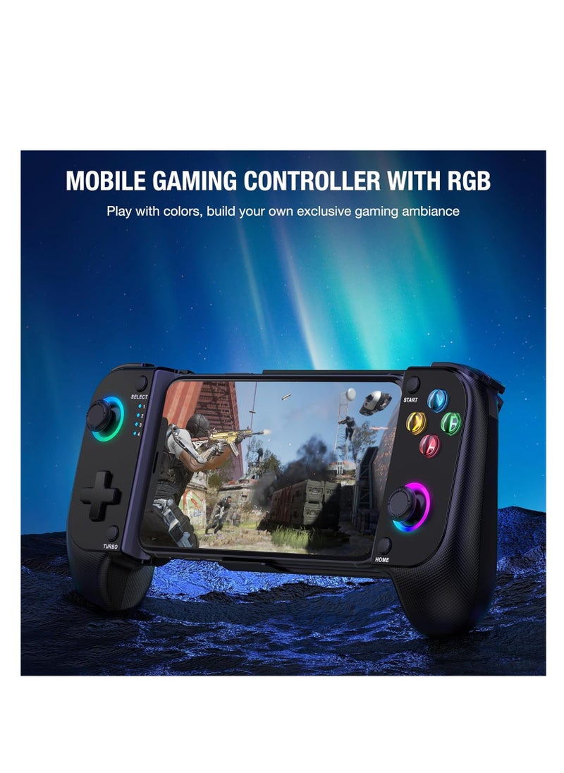 Generic - Wireless Mobile Game Controller for iPhone and Android with RGB Lights, Compatible with PS Remote Play and Xbox Cloud Gaming - Image 1