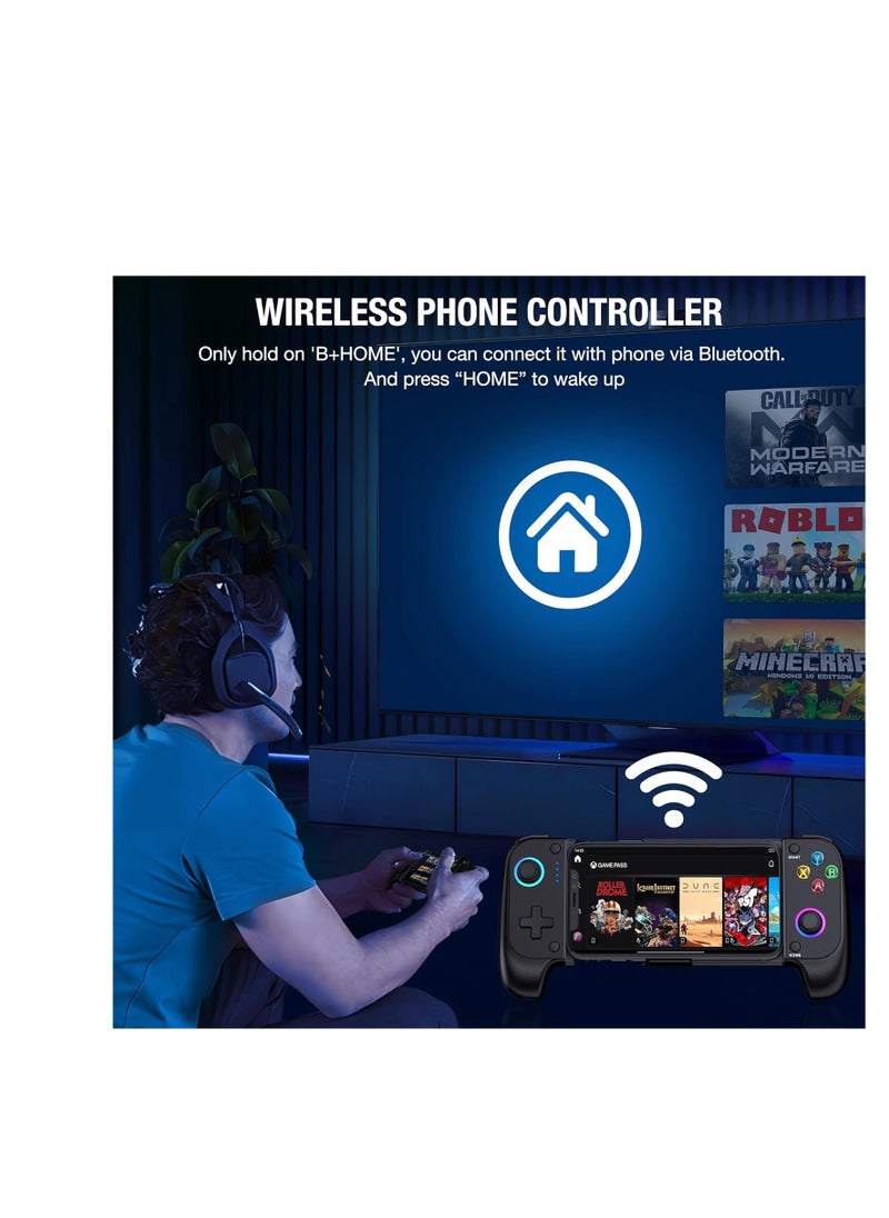 Generic - Wireless Mobile Game Controller for iPhone and Android with RGB Lights, Compatible with PS Remote Play and Xbox Cloud Gaming - Image 1