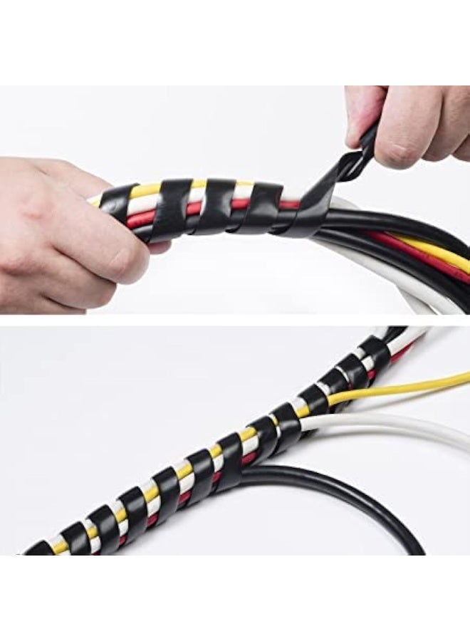 HASANAT ESSENTIALS Essentials Spiral Wire Wrap Tube Pc Manage Cable For Computer Car Cover Sleeve wire sheath,cord bundler wire wrap, spiral hose wrap (12mm 10 Meter, White)  - Image 5