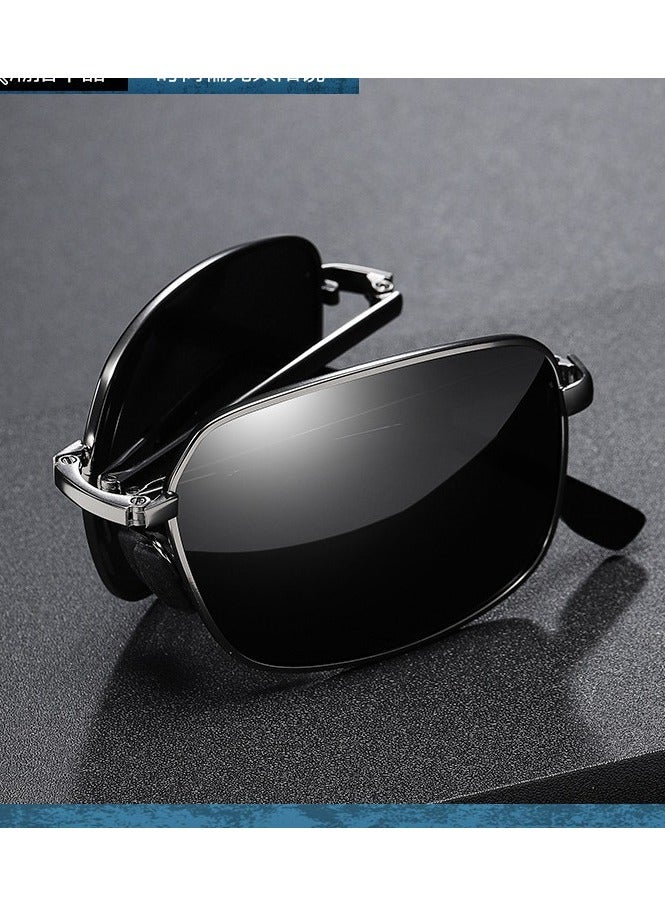 Generic The new photochromic sensitivity Sunscreen premium sunglasses for men  Metal folding polarized fashion sunglasses for women  - Image 2