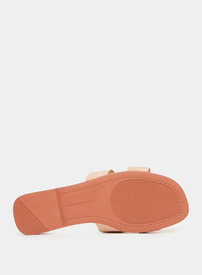 Take Two Flower Accent Flat Sandals by Styli