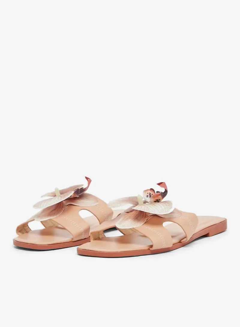 Take Two Flower Accent Flat Sandals