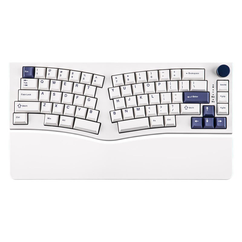 MechLands Feker Alice80 68 Keys Ergonomic Mechanical Keyboard, QMK & VIA Programmable, Wired Gaming Keyboard with Creamy Gasket, Hot Swappable, 5 Layer Paddings, NKRO, RGB for Win/Mac (White) - Image 1