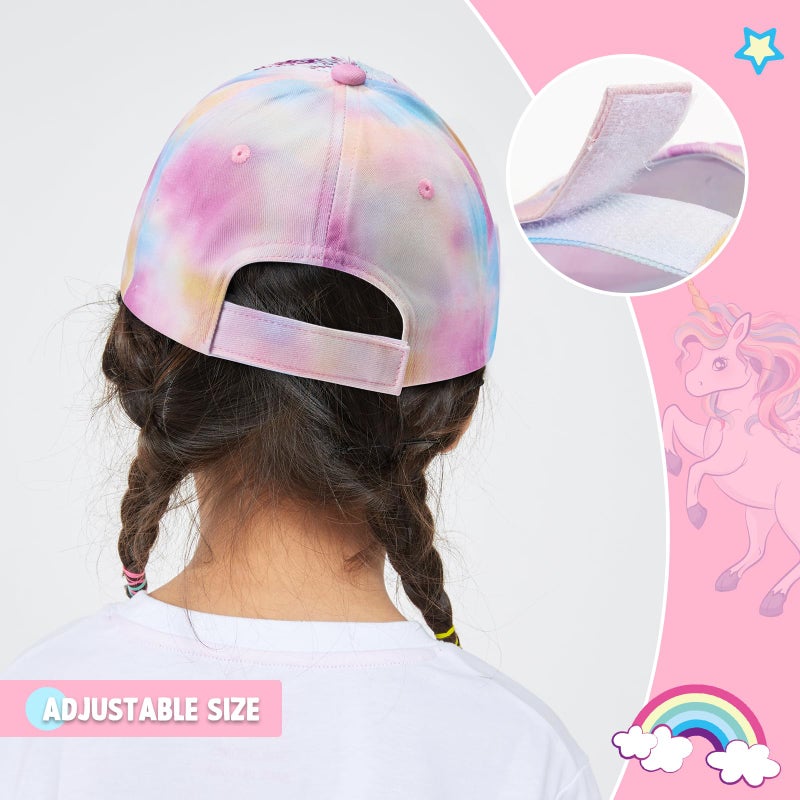 WAWSAM Kids Baseball Hat Girls Unicorn Cap Girls Baseball Cap Adjustable Trucker Hat for Kids Cute Aqua Cap for Toddlers - Image 4