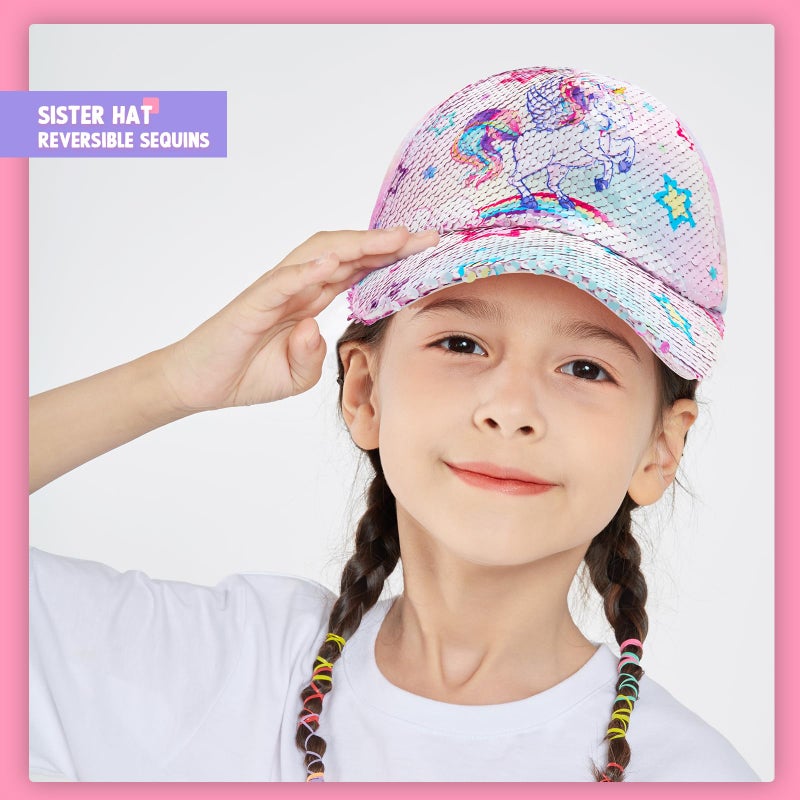 WAWSAM Kids Baseball Hat Girls Unicorn Cap Girls Baseball Cap Adjustable Trucker Hat for Kids Cute Aqua Cap for Toddlers - Image 5