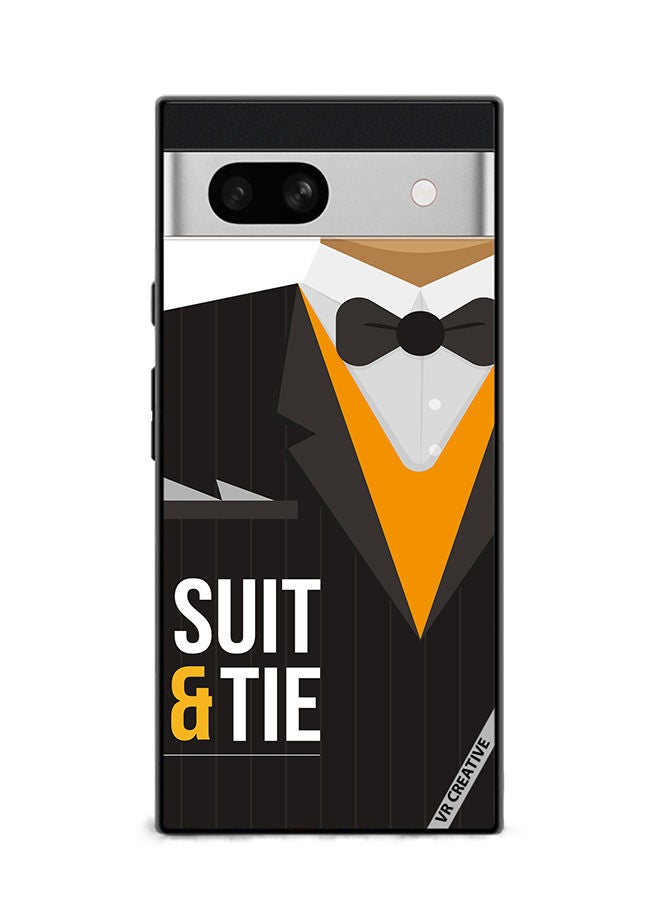 VR CREATIVE Protective Case Cover For Google Pixel 7a Suit N Tie Design Multicolour - Image 1