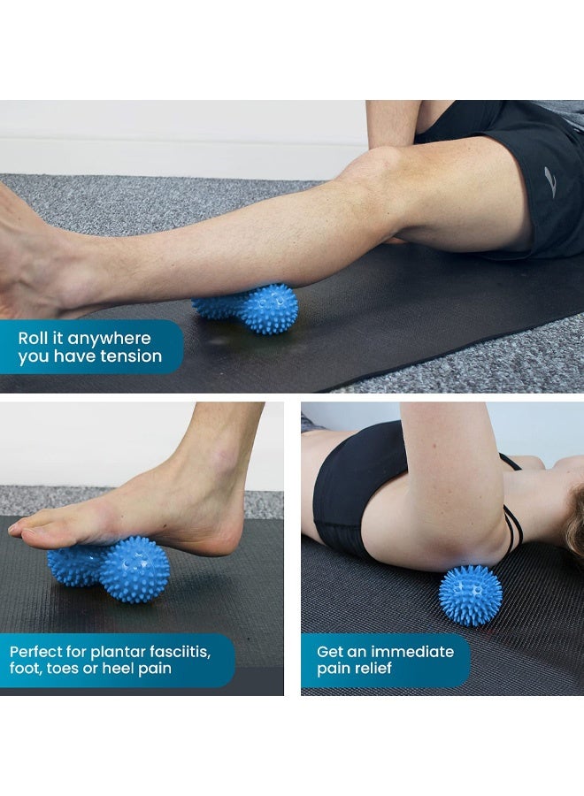 مجموعة من قطعتين من بكرات التدليك الشائكة، لعلاج التهاب اللفافة الأخمصية، ونقاط الزناد، والتدليك العميق للأنسجة، وإطلاق اللفافة العضلية، وتخفيف التوتر وآلام القدم، وتخفيف الإجهاد وإرخاء العضلات المشدودة. - Image 4