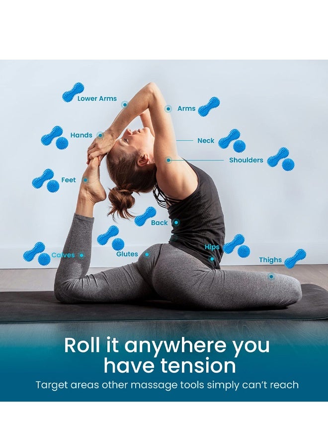 مجموعة من قطعتين من بكرات التدليك الشائكة، لعلاج التهاب اللفافة الأخمصية، ونقاط الزناد، والتدليك العميق للأنسجة، وإطلاق اللفافة العضلية، وتخفيف التوتر وآلام القدم، وتخفيف الإجهاد وإرخاء العضلات المشدودة. - Image 5