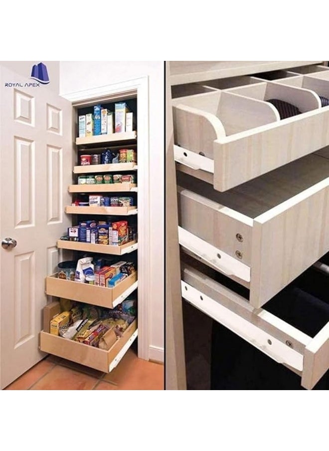 Royal Apex Cabinet Rails Drawer Track Slides For Computer Table Clothing Cabinets With Wheels White Color 18Inch  - Image 5