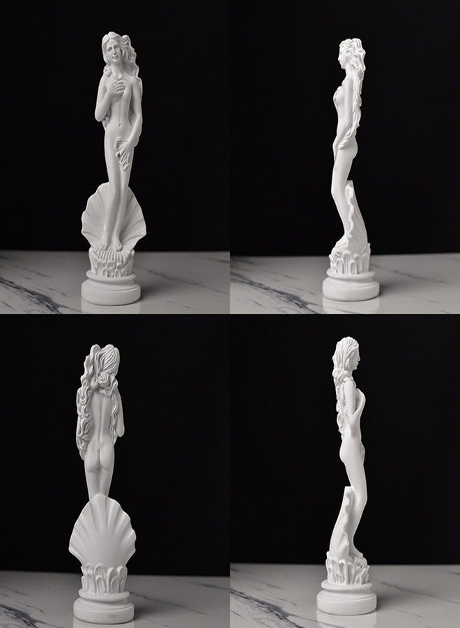 KIKITOY Aphrodite Statue The Birth of Venus on Half-Shell 7.6 Inch - Greek Roman Goddess Sculpture, Handmade Resin Art Figurine Classical White Statue, Home & Office Decor - Image 4