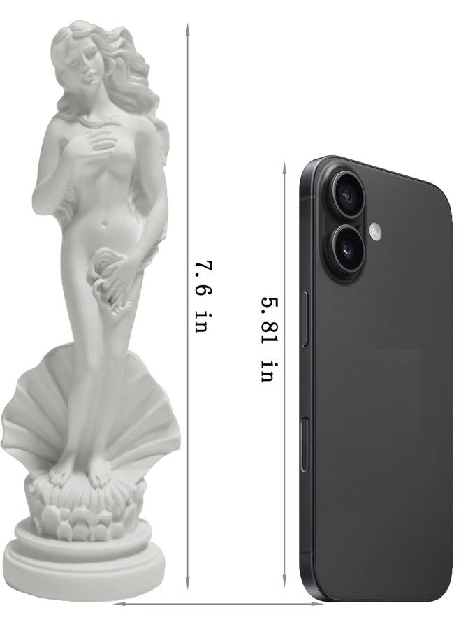 KIKITOY Aphrodite Statue The Birth of Venus on Half-Shell 7.6 Inch - Greek Roman Goddess Sculpture, Handmade Resin Art Figurine Classical White Statue, Home & Office Decor - Image 3